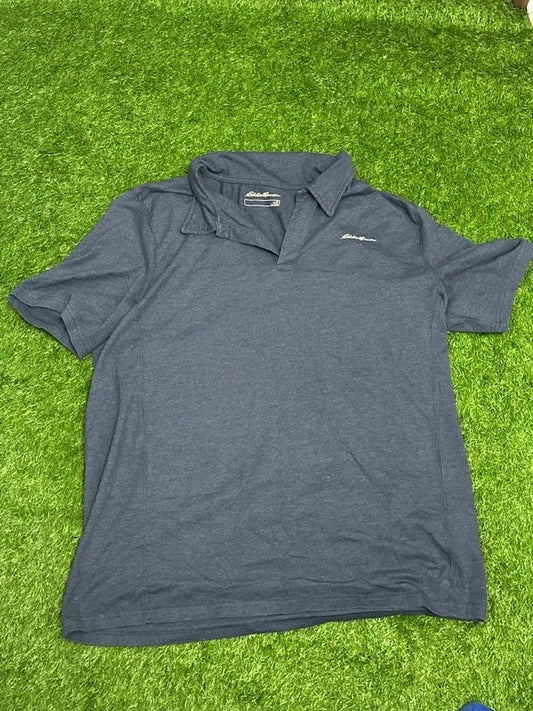 navy blue Eddie Bauer Men's polo shirt, short sleeves. Men’s XL