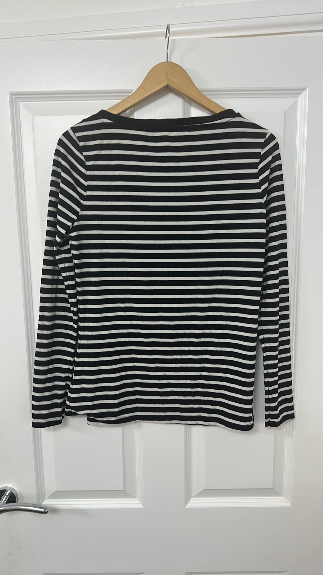George Black and White Striped Long Sleeve Breton Top size 12
