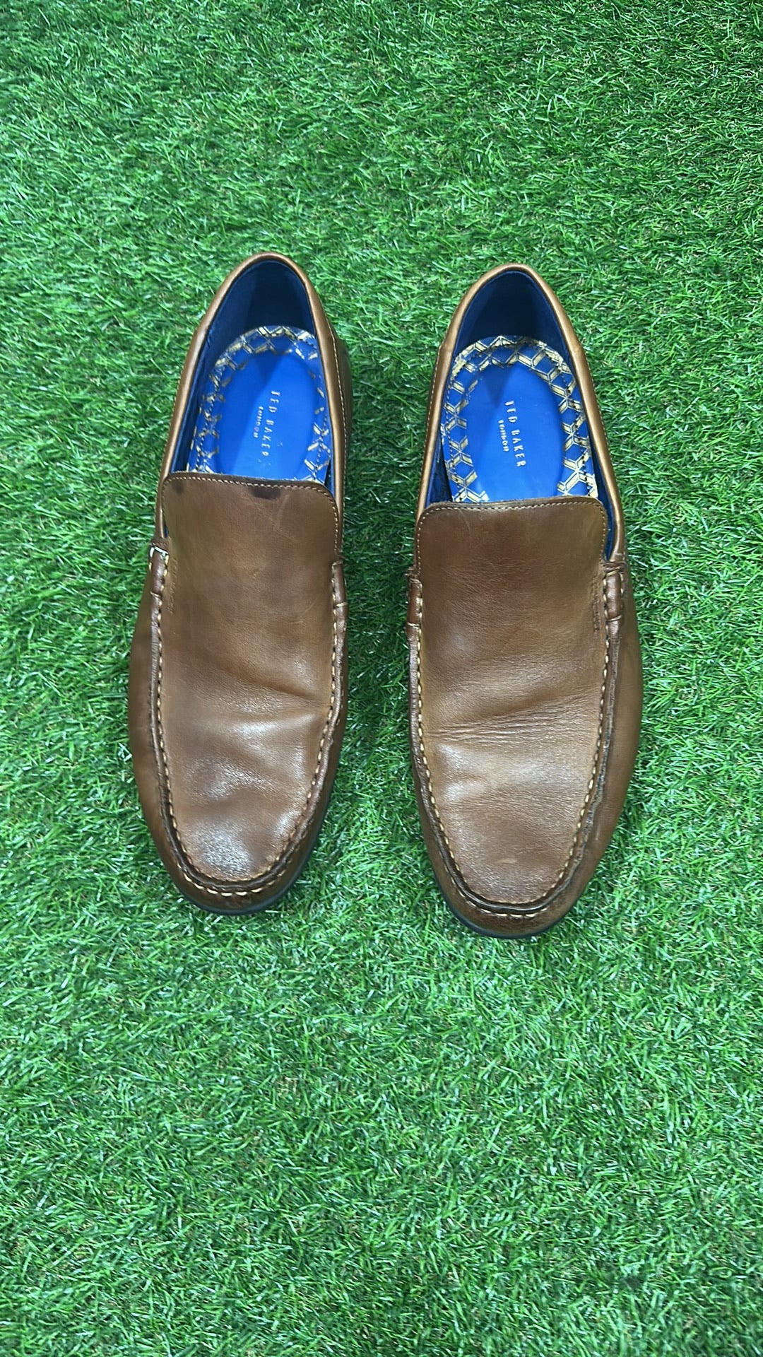 Ted Baker London Men's Tan Leather Loafers Size UK 11