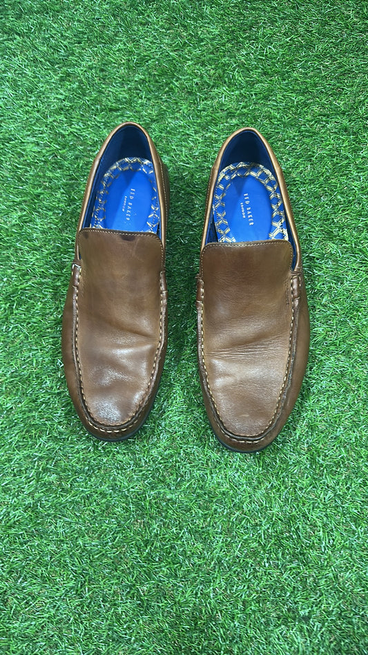 Ted Baker London Men's Tan Leather Loafers Size UK 11