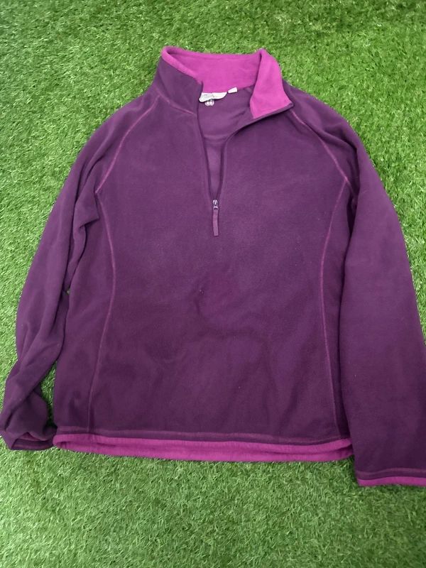 Mountain Warehouse purple half zip fleece top EU 42 Size 10