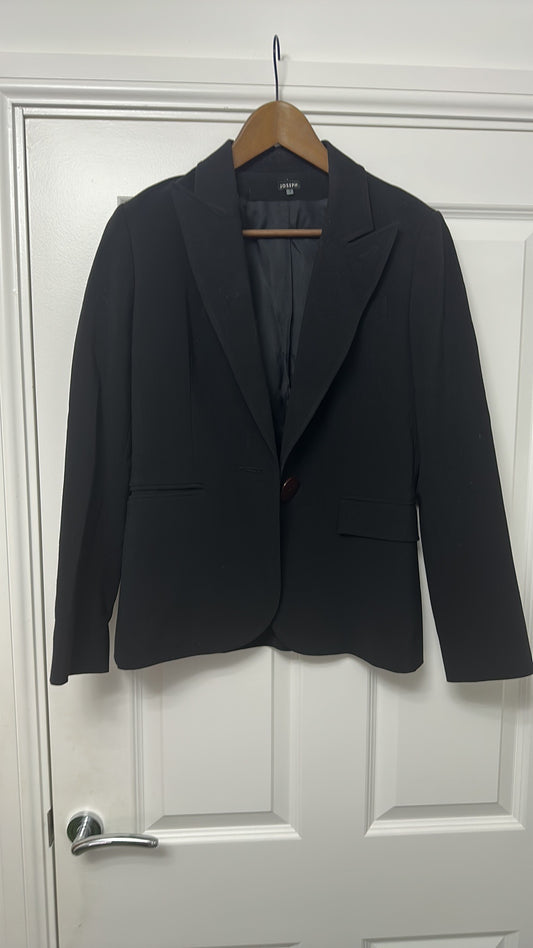 JOSEPH Black Single-Button Tailored Blazer Jacket size 3