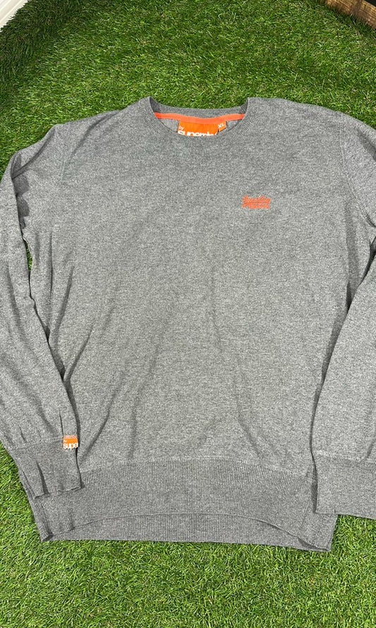 Superdry Men's Gray Crew Neck Sweater XL