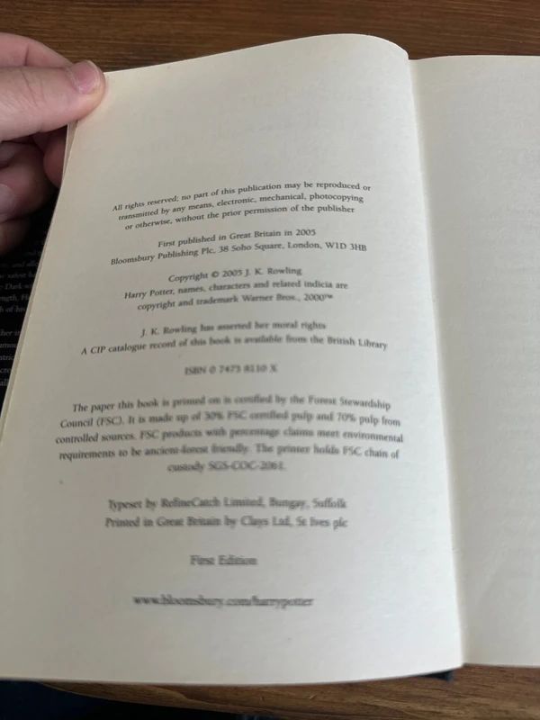 Harry Potter and the Half-Blood Prince - First Edition - Hardback