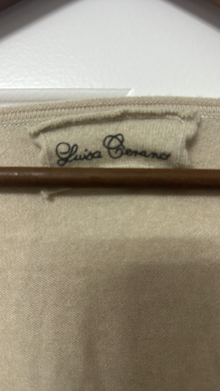 Luisa Cerano Beige Cashmere Blend V-Neck Cardigan size 12 Brand New