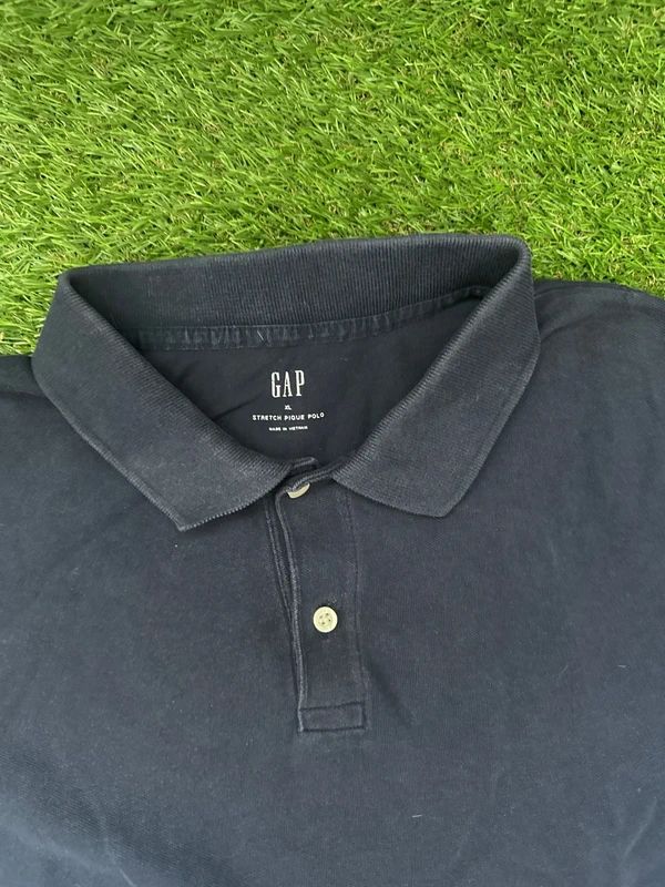 GAP Stretch Pique Polo Navy Short Sleeve Polo Shirt - XL