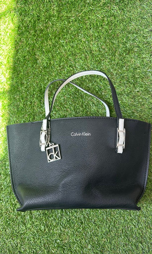 Calvin Klein Black Leather Tote Bag